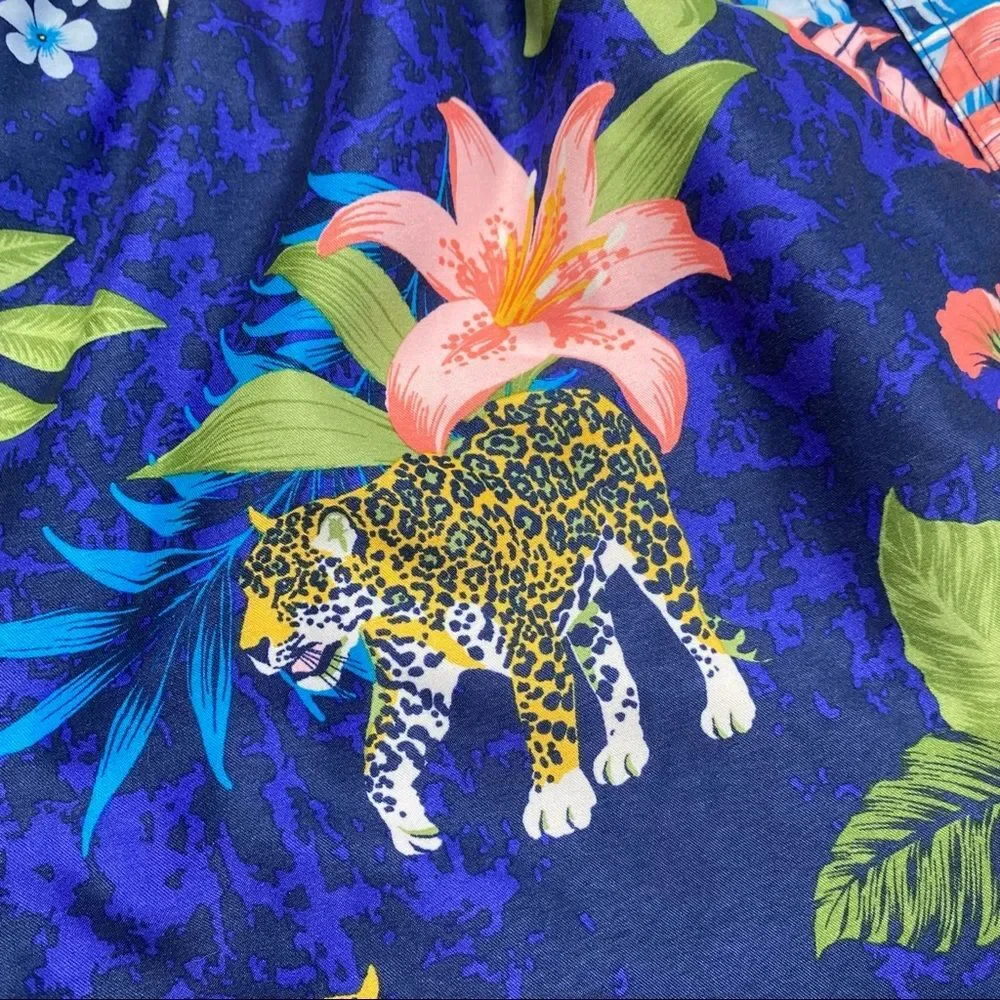 George Tropical Jungle Leopard Print Swim Shorts Sz L(36-38)